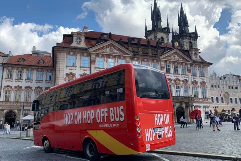 A bordo dell'autobus turistico di Praga